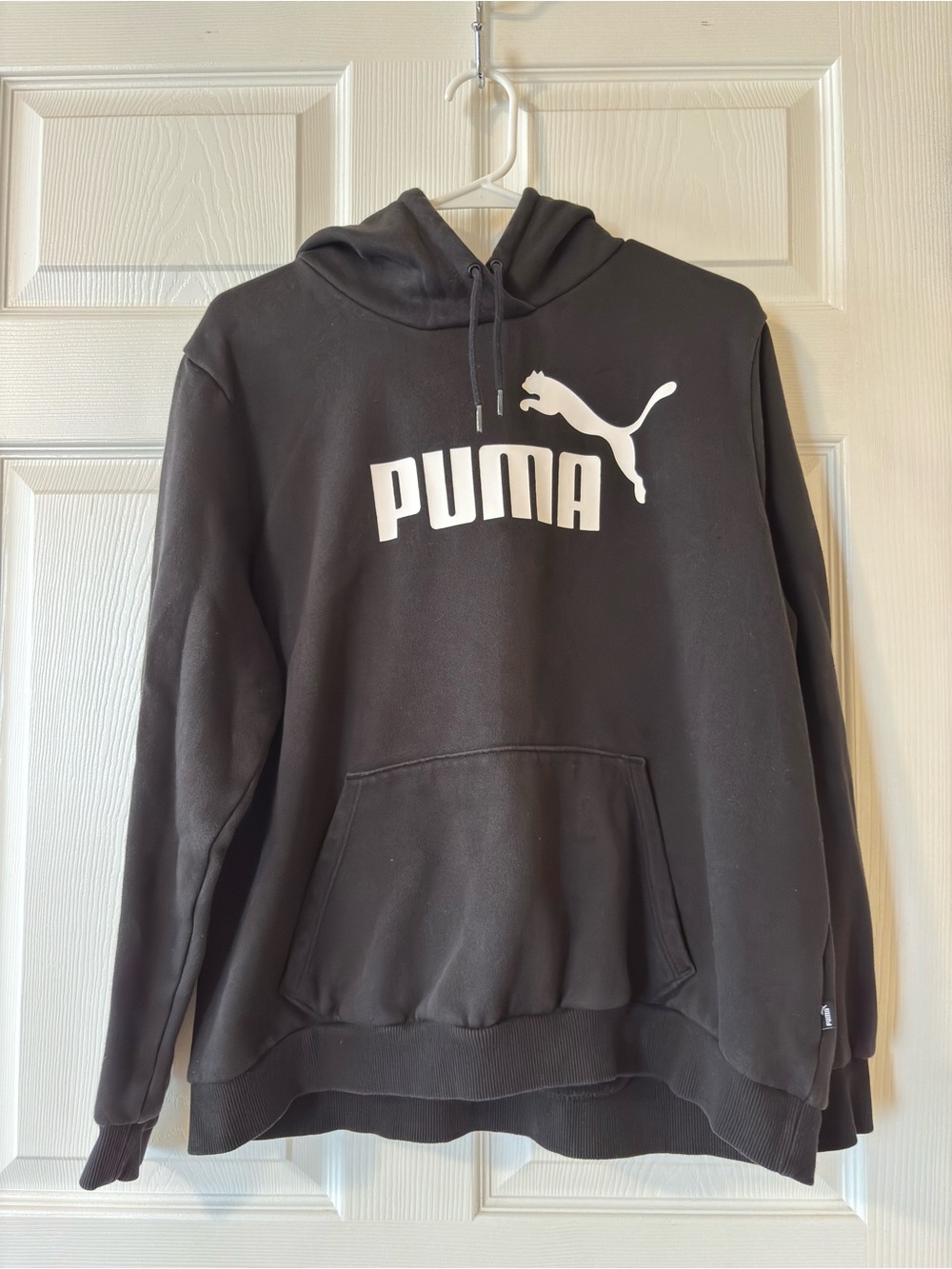 Puma Kids Black Logo Hoodie Sweatshirt
